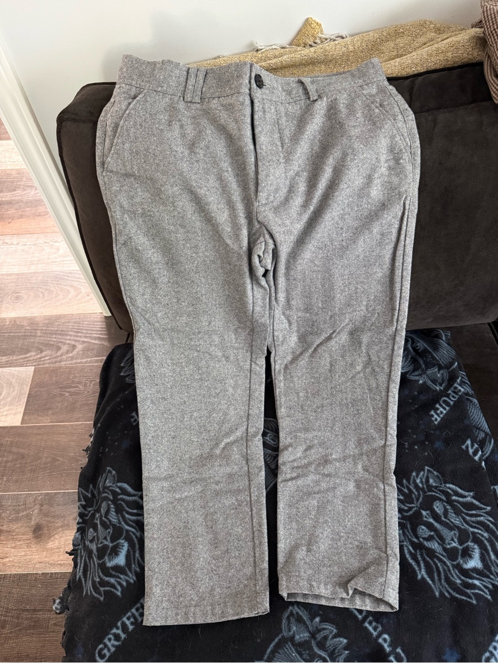 Men's Gray Dress Trousers — Tailored Straight Fit